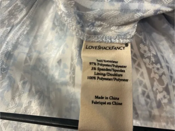 LoveShackFancy Kenya Ruffled White and Blue Floral Maxi Dress Size 2 - Image 9