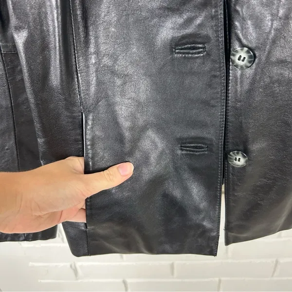 Wilson’s Leather 100% Leather Black Blazer Jacket Size M - Image 8