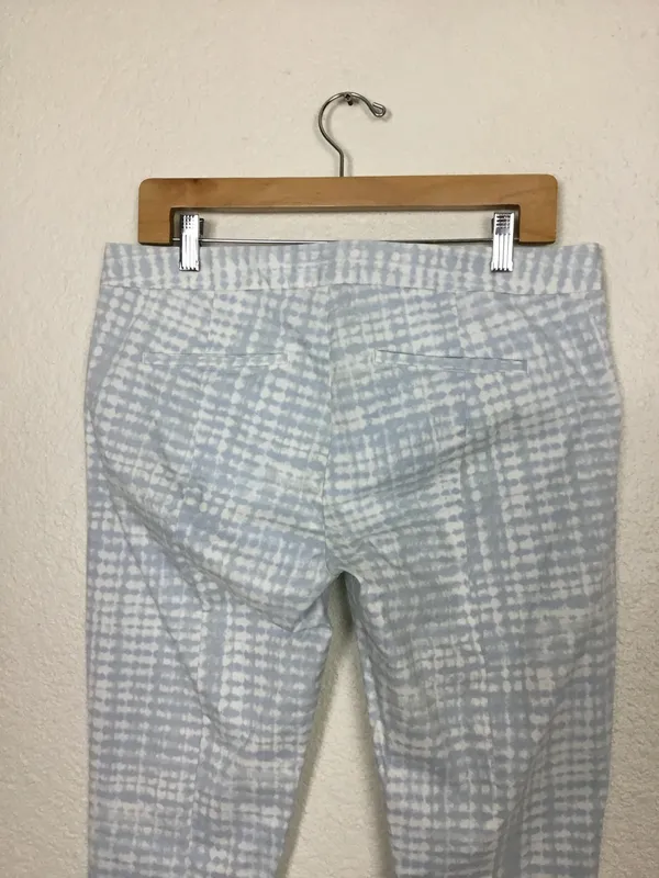 Gap Pants Size 8 Women's Jeans Cotton Blue/white Cropped Back Seam Summer - Image 3