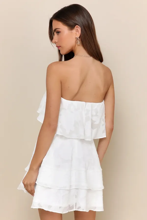 Lulus white lace strapless dress - Image 2