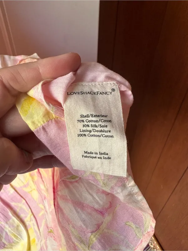 LoveShackFancy Fabienne dress Pink & Yellow Floral Mini Dress size 8 - Image 6