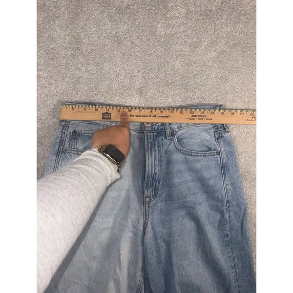 American Eagle Jeans Size 6 Short Wide Leg Baggy Distressed Skater Jeans 2 Tone - Image 11