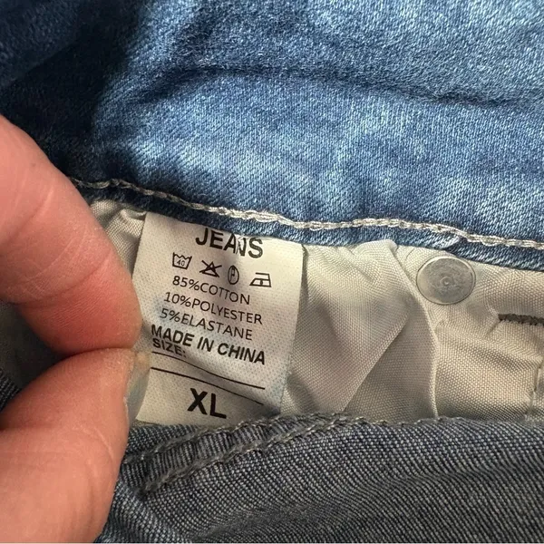 Source Unknown Light Blue Frayed Jean Shorts - Image 8