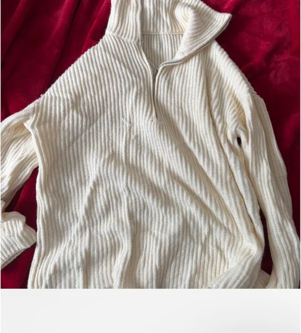 white knitted sweater pajama set - Image 2