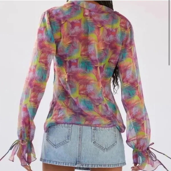 Urban Outfitters size med purple feather quirky abstract open front cardi - Image 2
