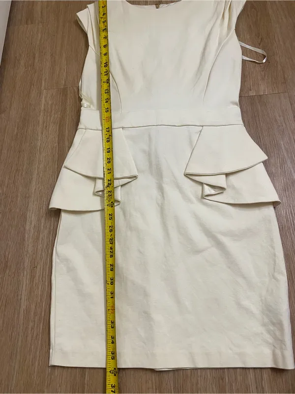 Ted Baker Cream Peplum Pencil Dress - Image 5