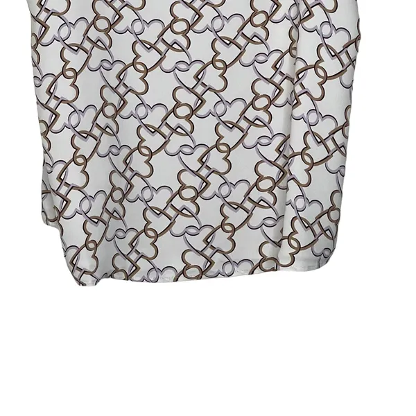 Ann Taylor Tank Top Size Medium White‎ With Pink Brown Interlocked Hearts Lined - Image 3