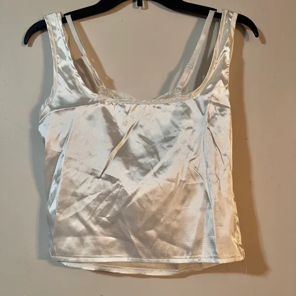 Vintage Lace Trim Camisole White Size M - Image 4