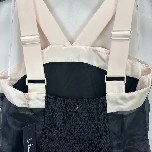 Lulus Black Tiered Organza Midi Dress Ivory Bow Sleeveless Party Cocktail XL NWT - Image 11