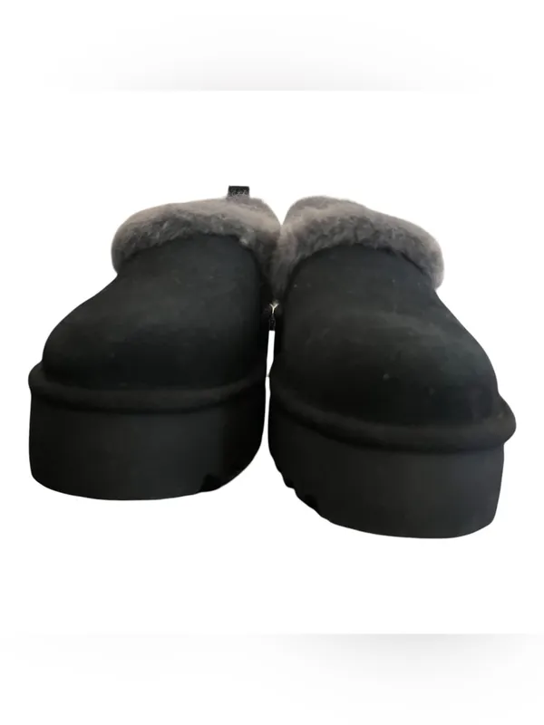 UGG Nita Genuine Shearling Slipper Black Gray Platform NWOB Women’s 9 - Image 9