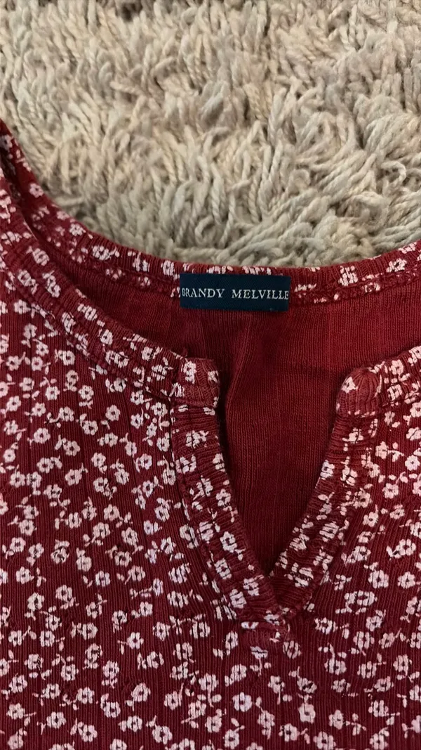Brandy melville top red floral - Image 3