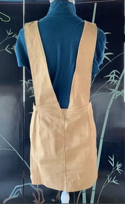 Mod Ref Camel jumper Denim Overalls Skirt Size Large juniors - Image 7