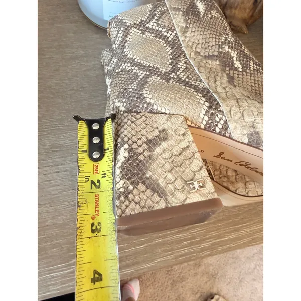 Sam Edelman Codie Snakeskin Ankle Boots‎ Women Beige 9 - Image 7