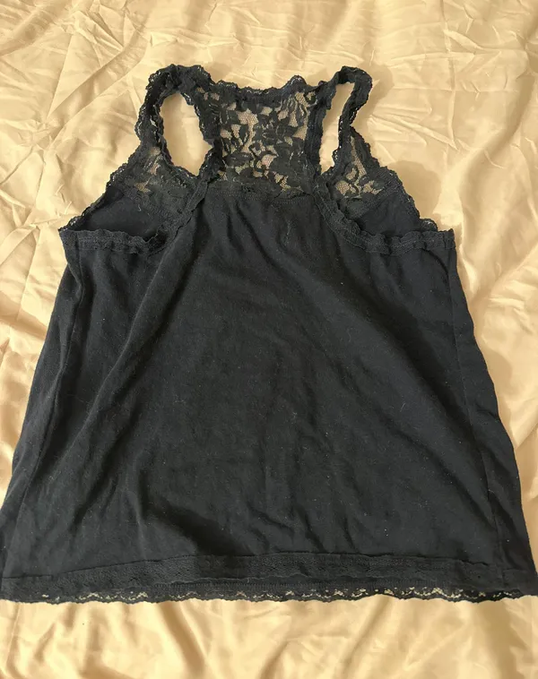 blue lace frilly top - Image 2