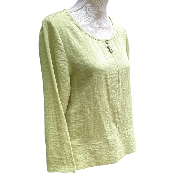 Habitat Clothes to Live In S Pastel Green Long Sleeve Tunic Top Blouse Artsy - Image 3