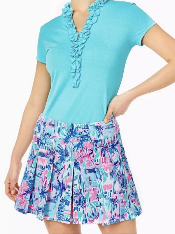 Lilly Pulitzer Fraser Skort Shorts in Ravello Blue / Perfect Match - Image 3