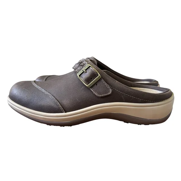 Orthofeet‎ Irma Shoes Womens Size 8.5B Slip-On Mule Clogs Brown Leather Comfort - Image 3