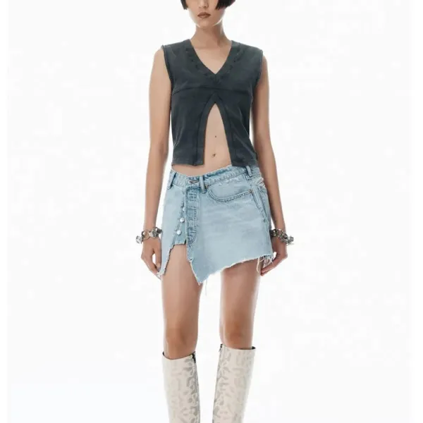 Alexander Wang V-Neck Tank Top in Faded Black Size XS - Image 3