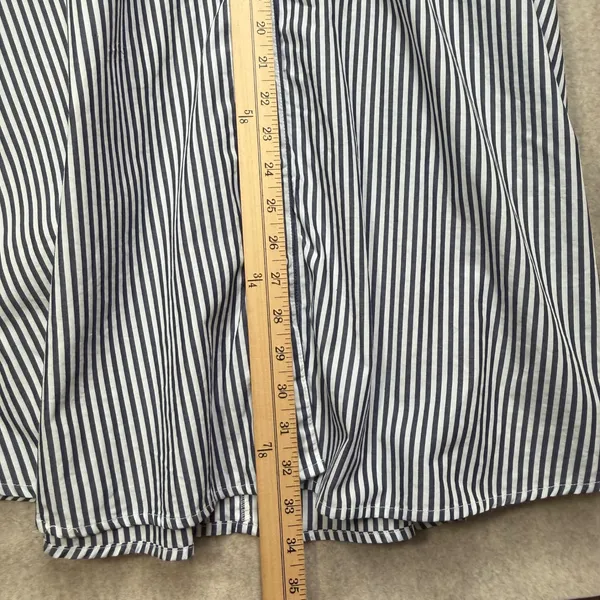 BB Dakota Navy Blue White Striped Cotton Long Sleeve Shirt Dress M‎ Prep Coastal - Image 7