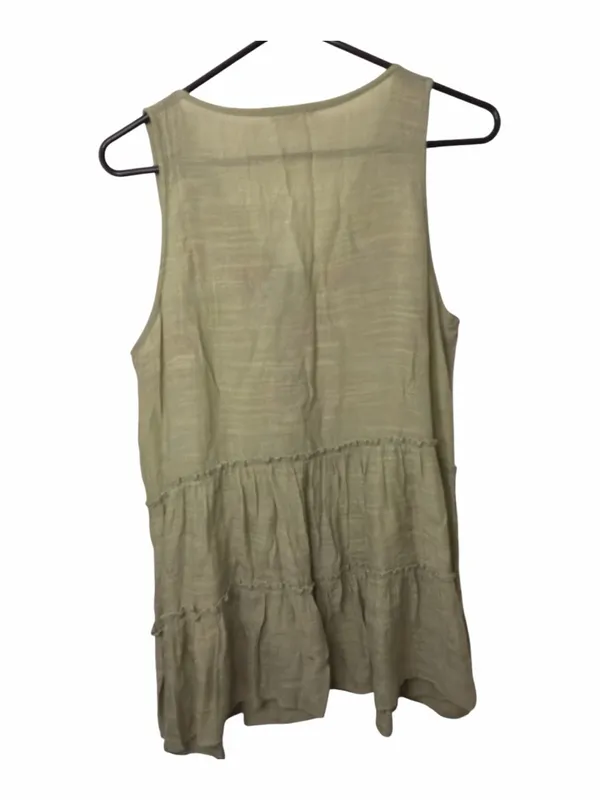 Entro Embroidered Tan Sleeveless V-Neck Tunic Top - Image 2