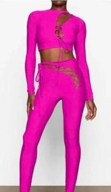 SKIMS Lace-Up Crop Top NWT - Image 6