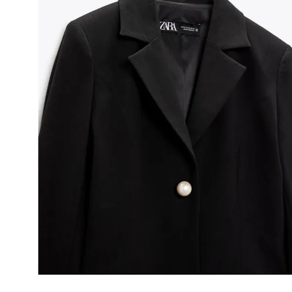Nwot Zara Jacket Dress With Pearl Buttons Bloggers Fav Black Small - Image 8
