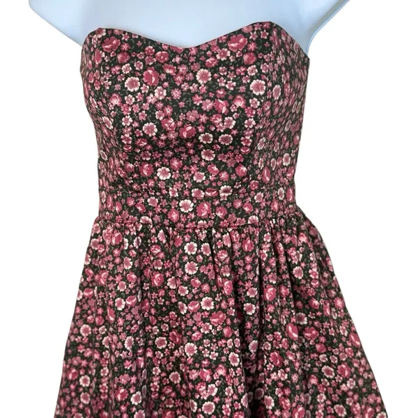 Sound & Matter Pacsun Floral Whimsigoth Mini Dress XS Strapless Fairy Grunge‎ - Image 2