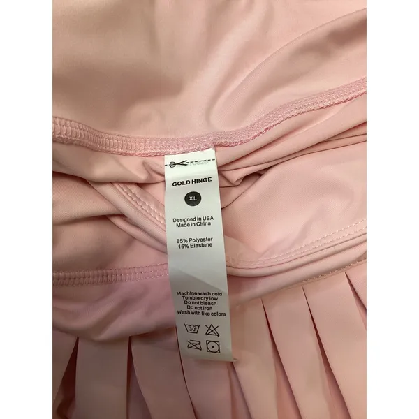Gold Hinge Pleated Tennis Skort Almond Blossom Pink XL JK2201-ABLM… - Image 6