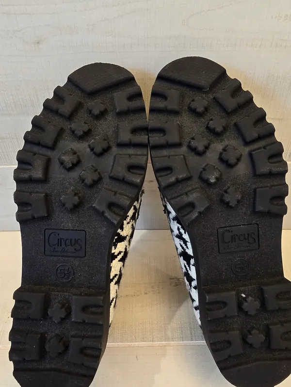 {5.5} Sam Edelman Circus Deana Black White Houndstooth Lug Sole Loafers - Image 11