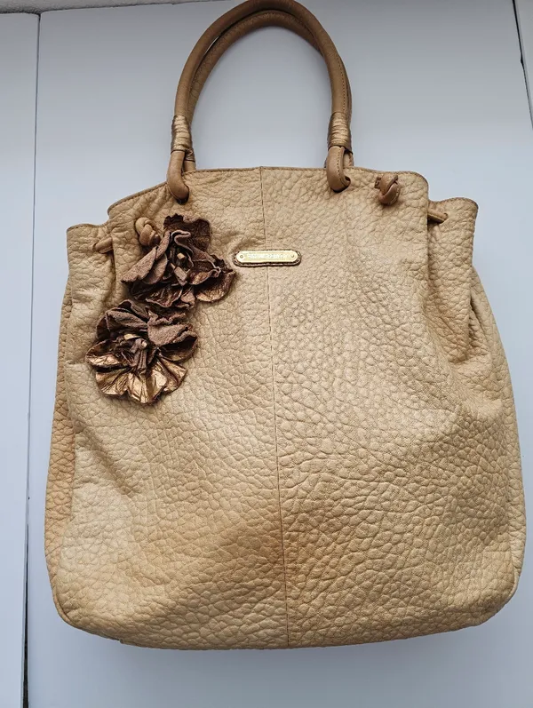 Cynthia Rowley Pebble Leather Floral Applique Hobo​ Bag - Image 2