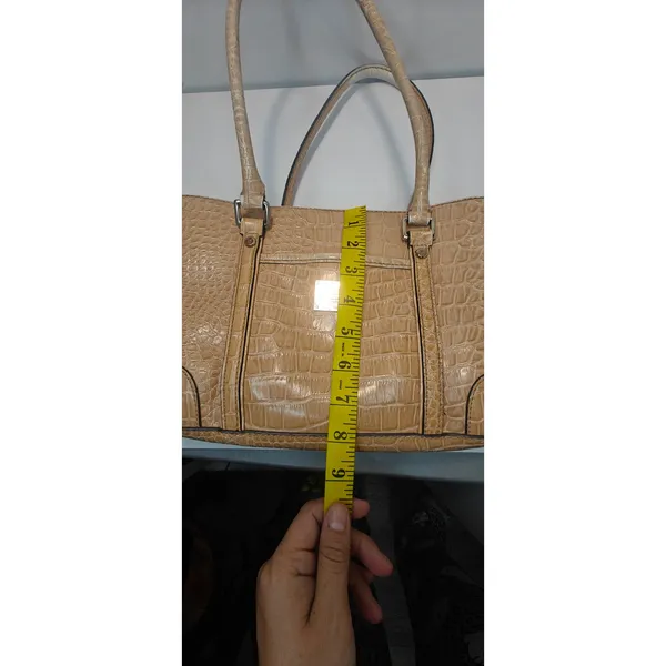 Vintage Liz Claiborne Tan Faux leather Croc shulder bag - Image 13