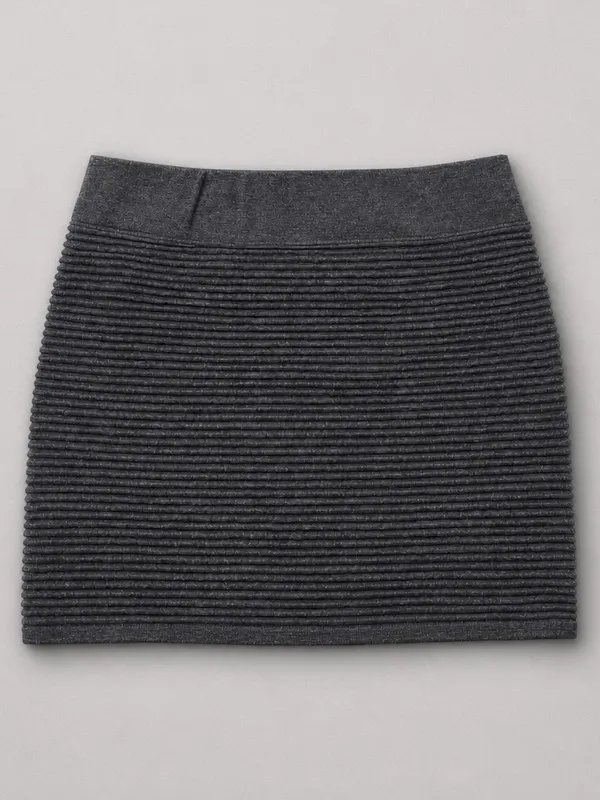 debut Charcoal Ribbed Mini Skirt - Image 3