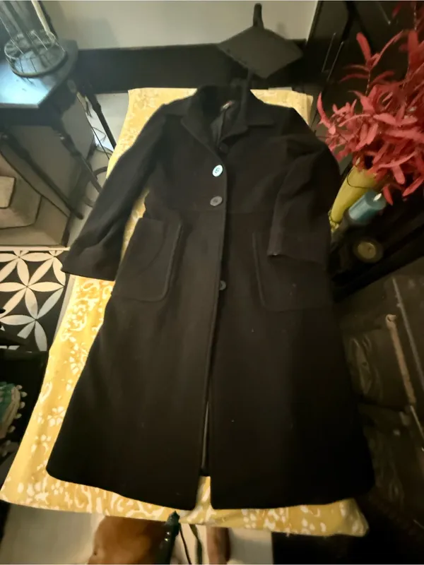 Studio Y Black Wool Trench Coat - Image 5