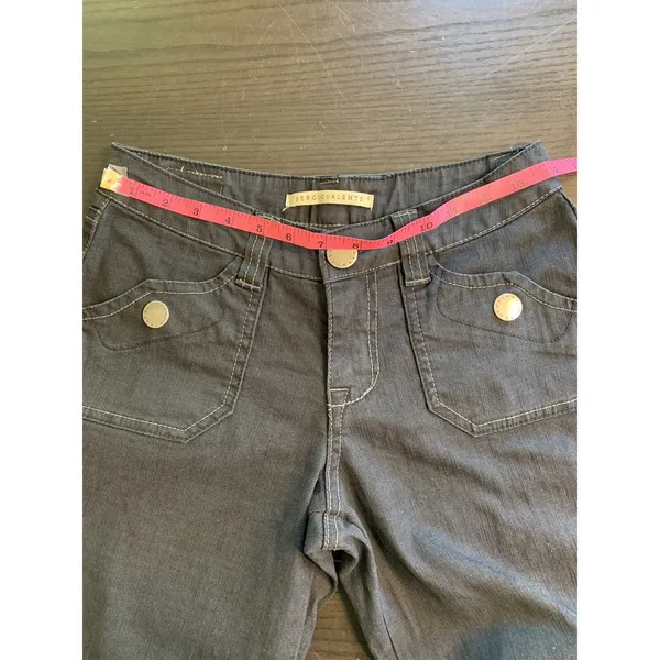 Sergio Valente Womens Wide Leg Denim Pants Charcoal Gray Sz 4 Minimalist Casual - Image 15