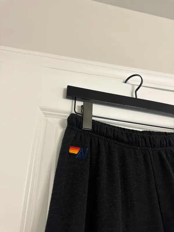 AVIATOR NATION Stripe Sweatpants in Charcoal Size Small - Image 4