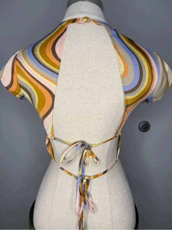 Urban Outfitters Multicolor Swirl Crop Top — Pastel Wave Print - Image 5