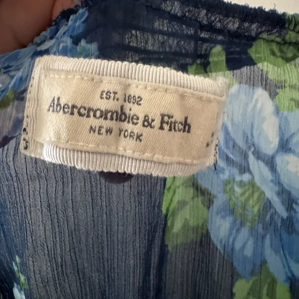 Abercrombie & Fitch Blue Floral Y2K Ruffle Babydoll‎ Top - Image 7