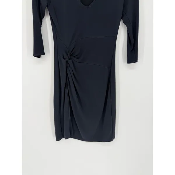 Abercrombie & Fitch Dress Mini Knot XS Black V-Neck Bodycon Chic - Image 5