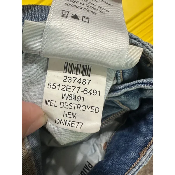 Paige Cindy High‎ Rise Straight Leg Jeans Mel Destroyed Raw Hem 24 - Image 10