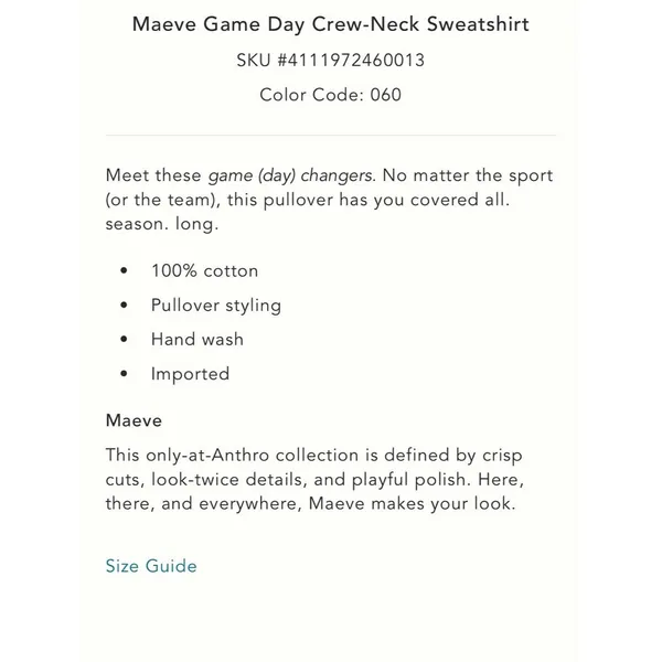 Anthropologie Maeve Game Day Crew-Neck Sweatshirt - Image 6