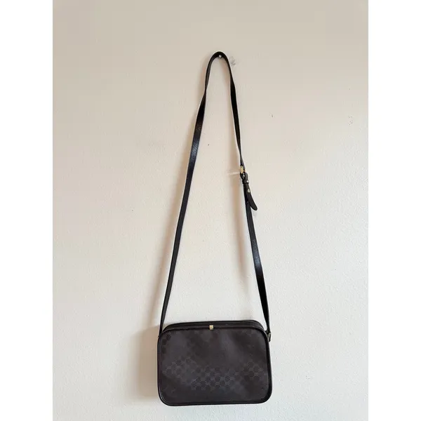 Gucci Crossbody‎ Bag Womens Small Brown 1970s Vintage GG Camera Bag Luxury - Image 3