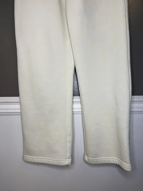 PrettyLittleThing Pants Womens Medium White Fleece Straight Leg Lounge Pockets - Image 3