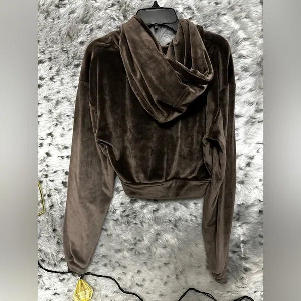 43. Skims xxs crop hoodie brown soft - Image 2