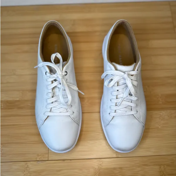 Cole Haan Women's Grand Crosscourt Sneakers Optic White Leather Lace Up Size 8.5 - Image 4