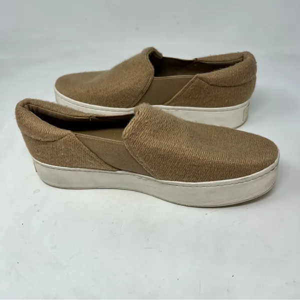 Vince Warren Slip On Platform Sneakers Womens 9 Camel Tan Fabric Designer Shoes - Image 5