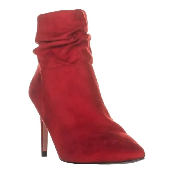 XOXO Taniah Ankle Boots Womens 7.5 Red Slouchy Stiletto Pointed‎ Toe Booties - Image 2