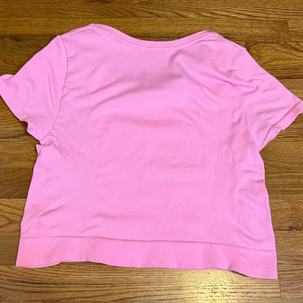 All in Motion Women’s XXL Pink Nylon Ribbed Short Sleeve Athletic Top Sporty - Image 6