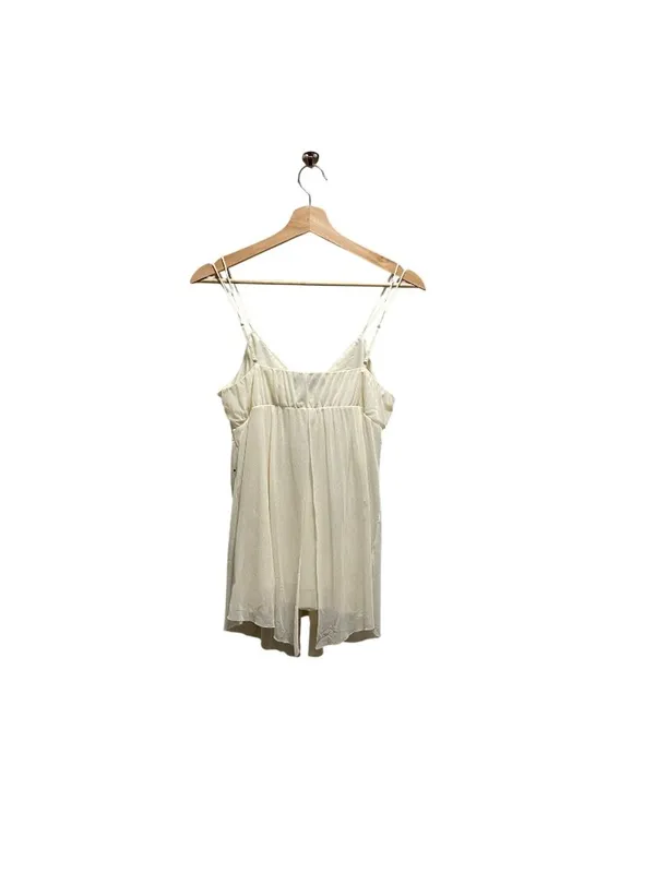 Express Mesh Y2K Babydoll Rhinestone Top Cream Size L Rave Festival Summer Retro - Image 12