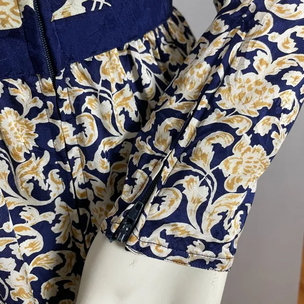 Vintage Dress 80s Long Sleeve Pencil Officecore Puff Sleeves Floral High‎ Neck - Image 12