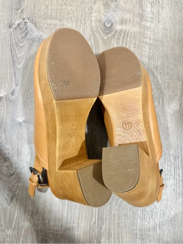 Universal Thread Tan Platform Clogs Slingback Chunky 4” Heel Shoes Women’s 11 - Image 5